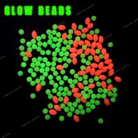1000/3000PCS Red Green Round Soft Rubber Luminou Fishing Beads Glowing Sink  Beads For Hook Fish