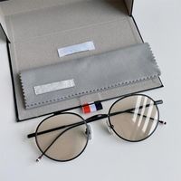 نظارة شمسية Thom Brand Vintage Alloy TB101 Retro Round Teeglasses Titanium Frame Men Gafas Prickles with Original Box