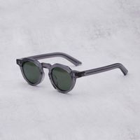 نظارة شمسية الأسيتات اليابانية أسيتات مستديرة من إطار المضلع عالي الجودة جودة الرجال الكلاسيكية المصنوعة يدوياً للأشعة فوق البنفسجية نظارات مترقعة