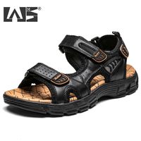 Sandálias de couro genuíno ao ar livre masculino sapatos de tamanho grande confortável sandálias masculina caminhada chaussure de alta qualidade 230419