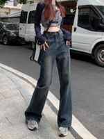 Women' s Jeans Deeptown Vintage Korean Style Flare Women...