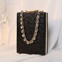 Akşam çantaları kadın metal kutu çantası parlak elmaslar debriyajlar çanta parti çanta üst lüks bling moda ladys poşeti 230421