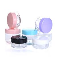 Maquillaje de jarra muestra cosmética contenedor vacío plástico tapa redonda de botella pequeña