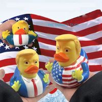 Creative Pvc Flag Trump Duck Party Bash Bath Ploating Water Toy Party Giving Funny Toys Gift SS0422