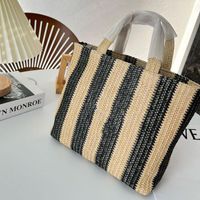 2023 summer Stripe Straw Bags Designer Bag Woman Crochet Tot...