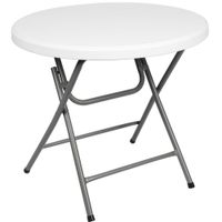 32 인치 바 높이 접이식 테이블 흰색 둥근 플라스틱 테이블 휴대용