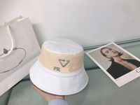 디자이너 여성 버킷 모자 편지 P와 로고 남자 고급 면화 폴리 크롬 대비 색상 넓은 챙 모자 여름 모자