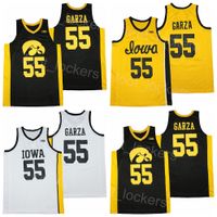 Колледж Айова Ястребы баскетбол 55 Лука Гарза Джерси Университет Мужчины все сшитые команды Цвет черный желтый белый