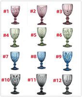 240ml 300ml European style embossed stained glass Wine Glass...