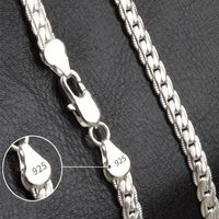 سلاسل الخيوط 2060cm 925 Sterling Silver Silver Luxury Design Design Chain for Woman Men Fashion Complement Jewelry Gifts 230426