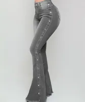 Damen Jeans Damenmode Skinny Flare Pants Washed Denim BuLift Vintage Damen Lässige Hose mit hoher Taille