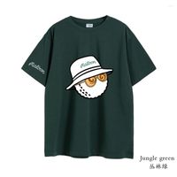 Camiseta masculina camiseta de golfe malbon Mulheres 2023 Chapéu de algodão de algodão de verão Top Hat de manga curta Casal de roupas soltas