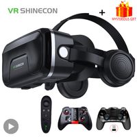 Устройства VRAR Shineecon Viar 3D Virtual Reality VR Glasse Устройства шлема шлема линзым Smart для смартфона с контроллерами 230427