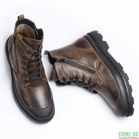 أحذية البقر الطبيعية من الجلد الرجال الشتاء المصنوع يدويًا أحذية أصلية #CX9550 230201