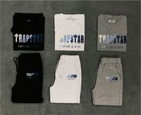 Designer Mens Trapstar T-shirt à manches courtes à manches courtes à manches courtes chenille de survêtement noir coton London Streetwear S-2xl
