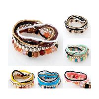 Fios de j￳ias de moda bo￪mia com mi￧angas de resina Breads Bracelet MTI Camadas colorf Charms Bracelets Drop Drop Delivery Dhju0