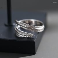 Anelli di nozze Dievi piume Open Metal per donne uomini hip hop gioielli maschio femmina anello piccolo fascino argento fidanzamento di colore argento