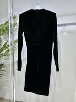 Vestidos casuais 2023 Moda feminina Moda longa Crewneck Velvet Slim Fit Pleated Dress 1028