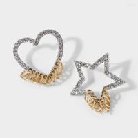 Hoop Earrings Fashion Big Heart Star Crystal For Women Bijou...