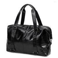 Duffel Väskor 2023 PU Herrväska Fashion Casual Messenger Shoulder Bag Travel Stora kapacitet Bagage Totes Organizer Sac