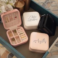 Bolsas de joias organizador personalizado Exibir caixas de viagem portáteis Caixas de couro portátil Great de couro para presente Annorviário