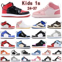 Scarpe per bambini 1s Toddler 1 Scarpe per bambini Basketball Black Mid Sneaker Designer Chicago Blue Trainer BABY Kid Youth Neuth Neuth Sports Athletic Size 24-37