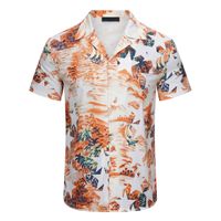 2022 남성 디자이너 셔츠 고급 브랜드 남성 패션 기하학적 인쇄 셔츠 하와이 꽃 캐주얼 셔츠