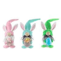 Ornamento gnomo di coniglio pasquale festivo coniglietto gonk gonk peluche giocattoli senza volto decorazioni primaverili per regali per bambini desktop