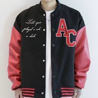 Men' s Jackets American retro letter embroidered jackets...
