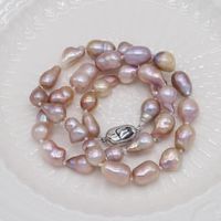Catene a forma di riso irregolare naturale collana di perle coltivate perle barocche rosa rosa rosa viola per gioielli feste regale