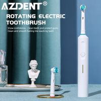 Spazzolino denti azdent sonoro perpancitura elettrica a 3 modalità superiora spazzola per denti pulite USB con scatola da viaggio 4 teste di ricambio per adulti 230203