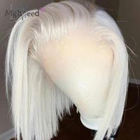 Dantel peruk kül beyaz sarışın insan ftontal Avrupa saç hd şeffaf bakire ön hazırlıklı saçın