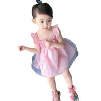 Meisjesjurken Girl's Summer Kids Babyjurk Roze geruite mouwloze verjaardagskleding Party Outfits