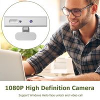 Reconocimiento facial Full HD 1080p Webcam 360 Rotación 5MP 120 Angle Angle para compatibilidad con computadora portátil de escritorio Windows 10/11 Sistema