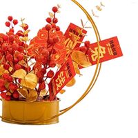 Dekorativa blommor kinesiska blomma korg prydnad vårfestival po props år för hem vardagsrum dekor