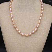 Chains Natural Irregular Fat Water Drop Shape Pearl Necklace...