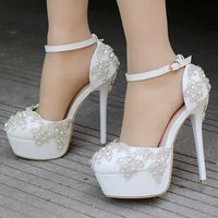 Elbise ayakkabıları bahar yaz kazançlı pompalar moda ofis ayakkabıları su geçirmez platform içi boş yuvarlak ayak parmakları 14 cm yüksek topuklu ayakkabılar kadınlar g230130