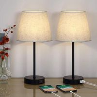 Lámparas de mesa Lámpara moderna con puertos de carga USB duales escritorio de 31 cm de 31 cm Luz de mesa para habitantes de sala de estar.