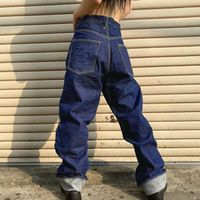 Kadın Pantolon 2023 Vintage Kargo Karikatür Baskı Yüksek Bel Bol Pantolon Sokak Giyim Sıradan Gevşek Kotlar