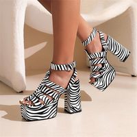 Sandals PXELENA Plus Size Summer Ankle Strap Punk Rock Gothi...