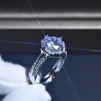 Anelli a grappolo Trendy Luxuria graziosa fiore graziosa cristallo anello femminile Colore argento Accessori per gioielli regolabili