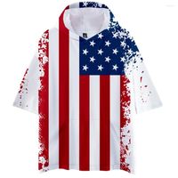 HOBE MEN Men Men Summer Capo American Bandera Americana Camasas deportivas Pure gran tamaño blusa masculina tops ropa 2023 moda otoño sudadera