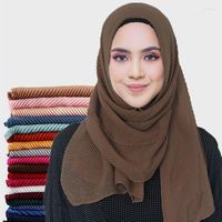 Schals plissierte Baumwolle Hijab Frauen Muslim -Schals groß Größe