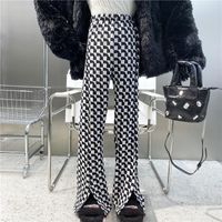 Pantalon féminin capris Niche Design 2023 imprimé haute taille divisé décontracté polyvalent mince élastique suspendue