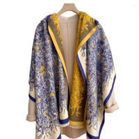 Bufandas de invierno calientes calientes de cachemir bufanda para mujeres impresoras de lujo pashmina gruesa diseño de poncho bufanda echarpe