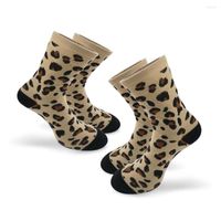 Женские носки Merrylife Женские 2 пары леопардовых экипажа хлопковые вязаные походные носки с влажностью Wicking