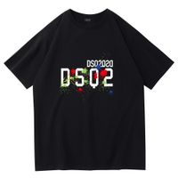 tela de algodón DSQ2 letra impresa tendencia versátil de manga corta hombres y mujeres camiseta personalizada