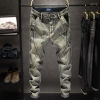 Мужские джинсы ретро лето разорванные тонкие секции свободные размеры 28-44 джинсовые брюки