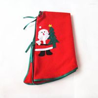 Рождественские украшения юбка дерева красный круглый отпечаток Санта -Клаус Праздничное домашнее одеяло