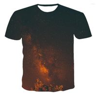 Camisetas para hombres Camiseta de alta calidad y noche de mujeres Noche estrellada Cielo estrellado Patrón de impresión 3D Jóvenes